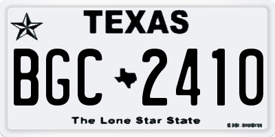 TX license plate BGC2410
