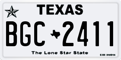 TX license plate BGC2411