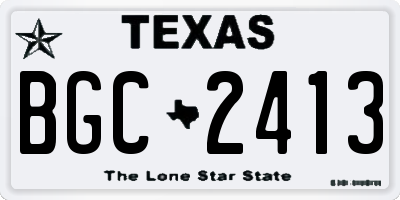 TX license plate BGC2413