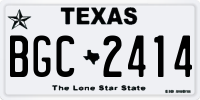 TX license plate BGC2414