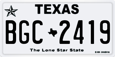 TX license plate BGC2419