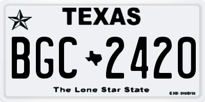 TX license plate BGC2420
