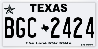 TX license plate BGC2424