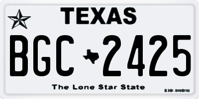 TX license plate BGC2425