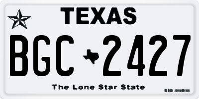TX license plate BGC2427