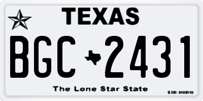 TX license plate BGC2431