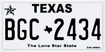 TX license plate BGC2434