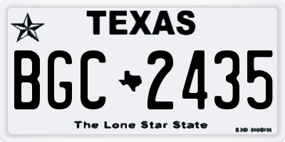 TX license plate BGC2435