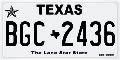 TX license plate BGC2436
