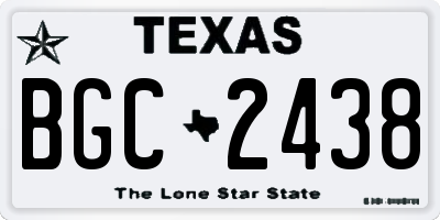 TX license plate BGC2438