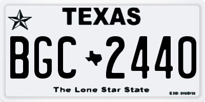 TX license plate BGC2440