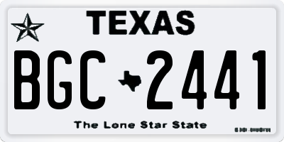 TX license plate BGC2441