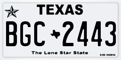 TX license plate BGC2443