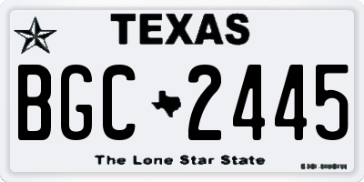TX license plate BGC2445