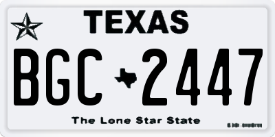 TX license plate BGC2447