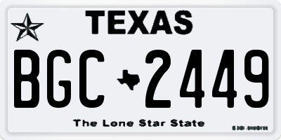 TX license plate BGC2449