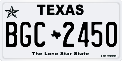 TX license plate BGC2450