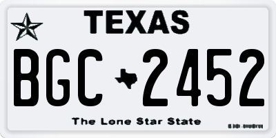 TX license plate BGC2452