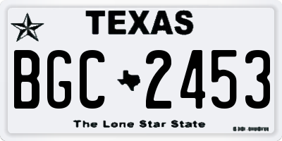 TX license plate BGC2453