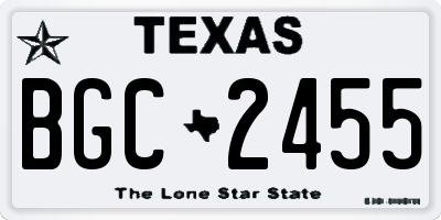 TX license plate BGC2455