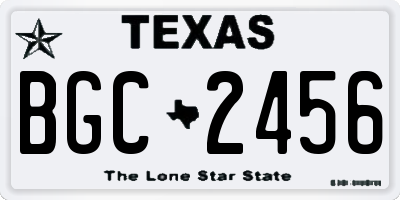 TX license plate BGC2456