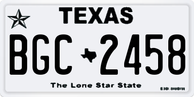 TX license plate BGC2458