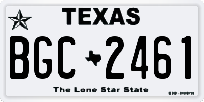 TX license plate BGC2461