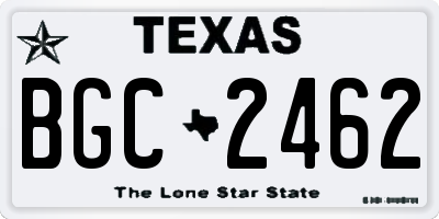 TX license plate BGC2462
