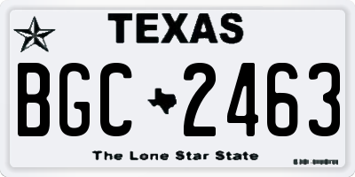 TX license plate BGC2463
