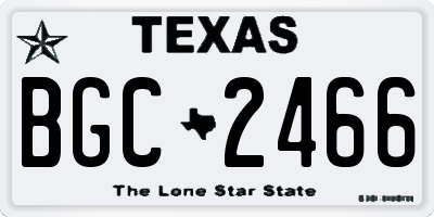 TX license plate BGC2466
