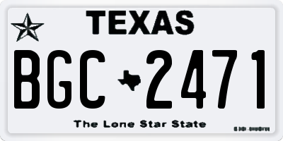 TX license plate BGC2471