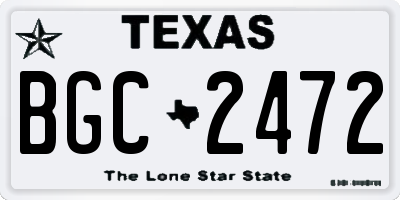 TX license plate BGC2472
