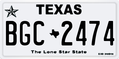 TX license plate BGC2474