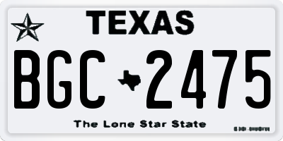 TX license plate BGC2475