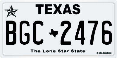 TX license plate BGC2476