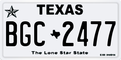 TX license plate BGC2477