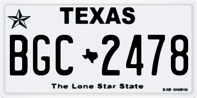 TX license plate BGC2478