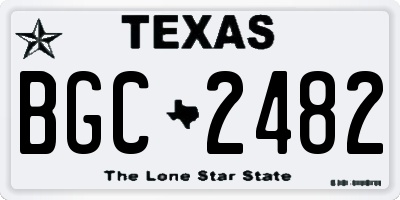 TX license plate BGC2482