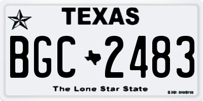 TX license plate BGC2483