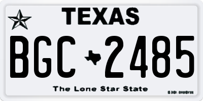 TX license plate BGC2485