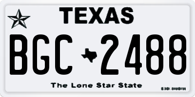 TX license plate BGC2488