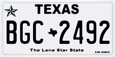 TX license plate BGC2492