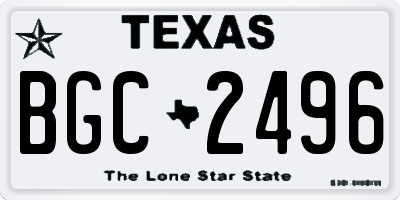 TX license plate BGC2496