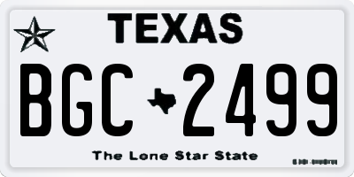 TX license plate BGC2499