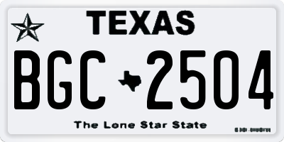TX license plate BGC2504