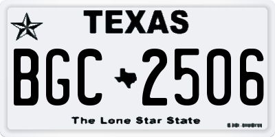 TX license plate BGC2506