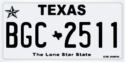 TX license plate BGC2511