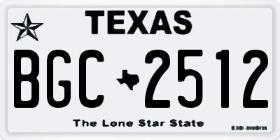 TX license plate BGC2512
