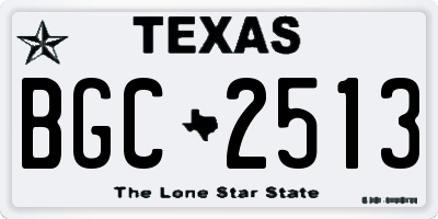 TX license plate BGC2513