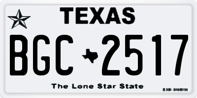 TX license plate BGC2517